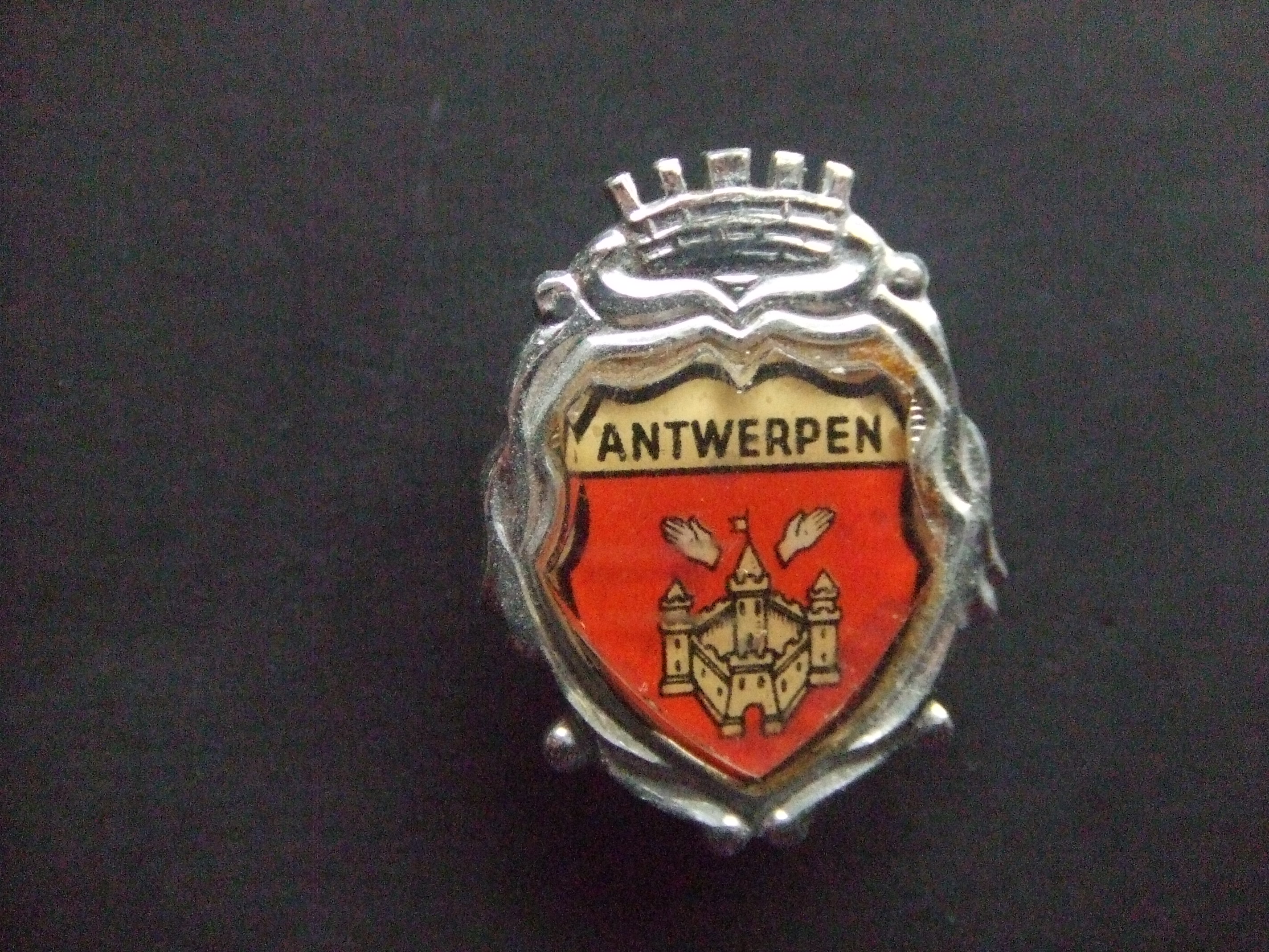 Antwerpen stadswapen logo zilverkleurige rand